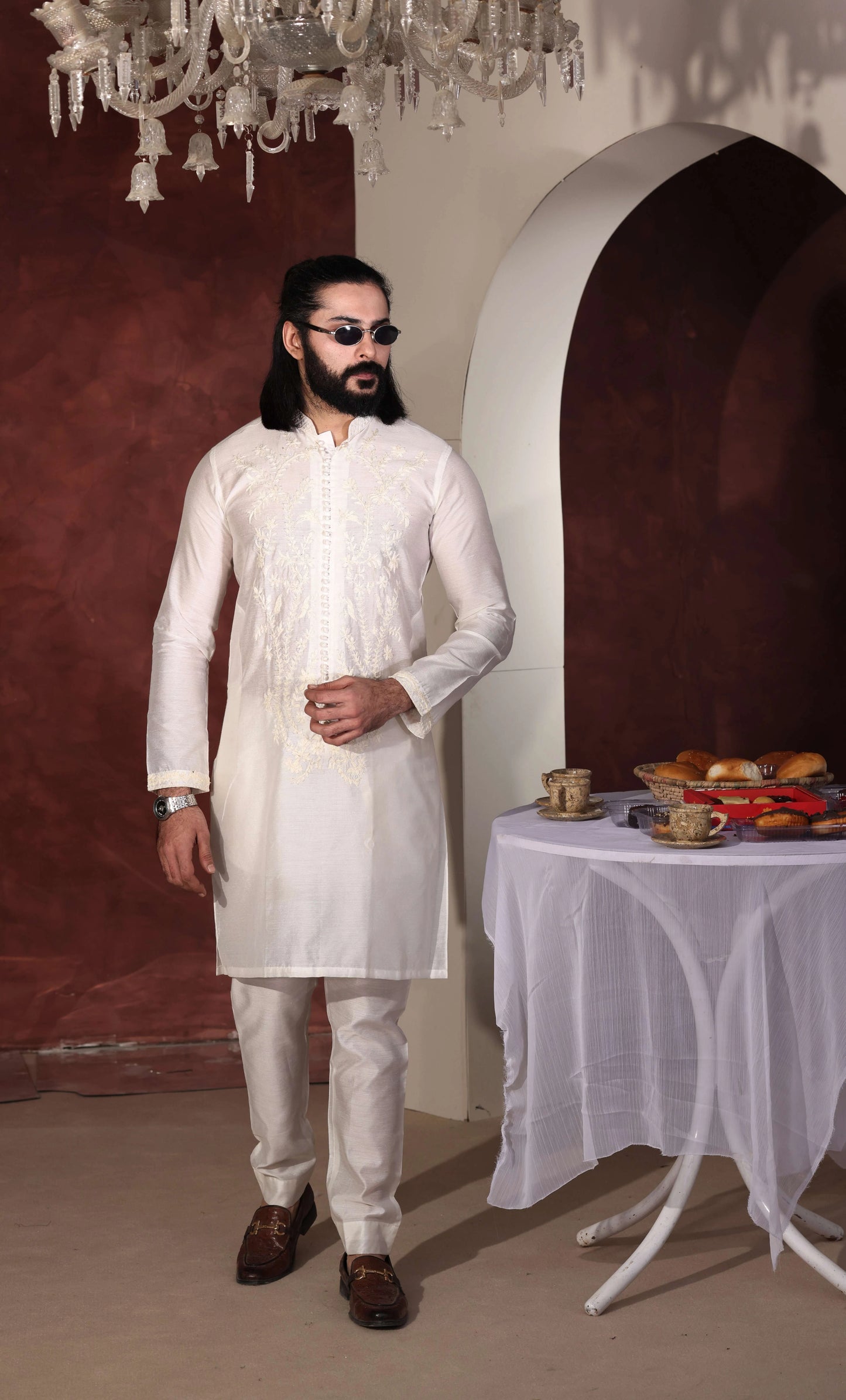 White Chikankari Kurta Trouser