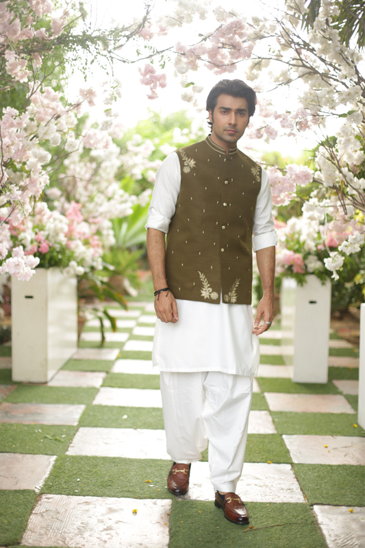 Olive Green Waistcoat For Wedding