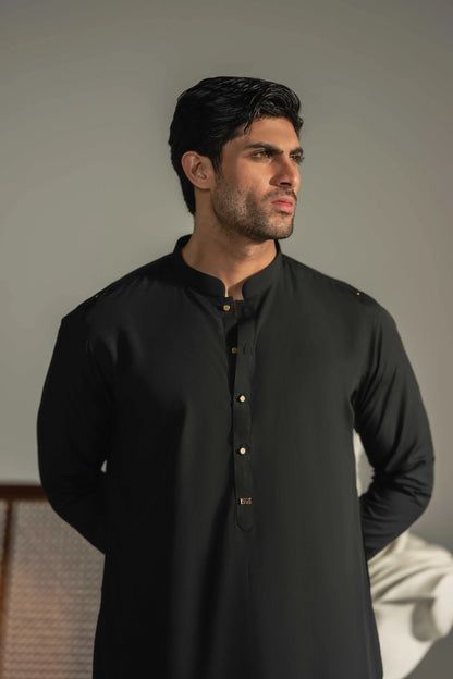 Rare Ebony Black Kameez Shalwar