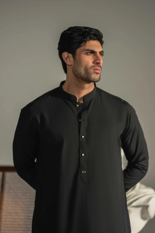 Rare Ebony Black Kameez Shalwar
