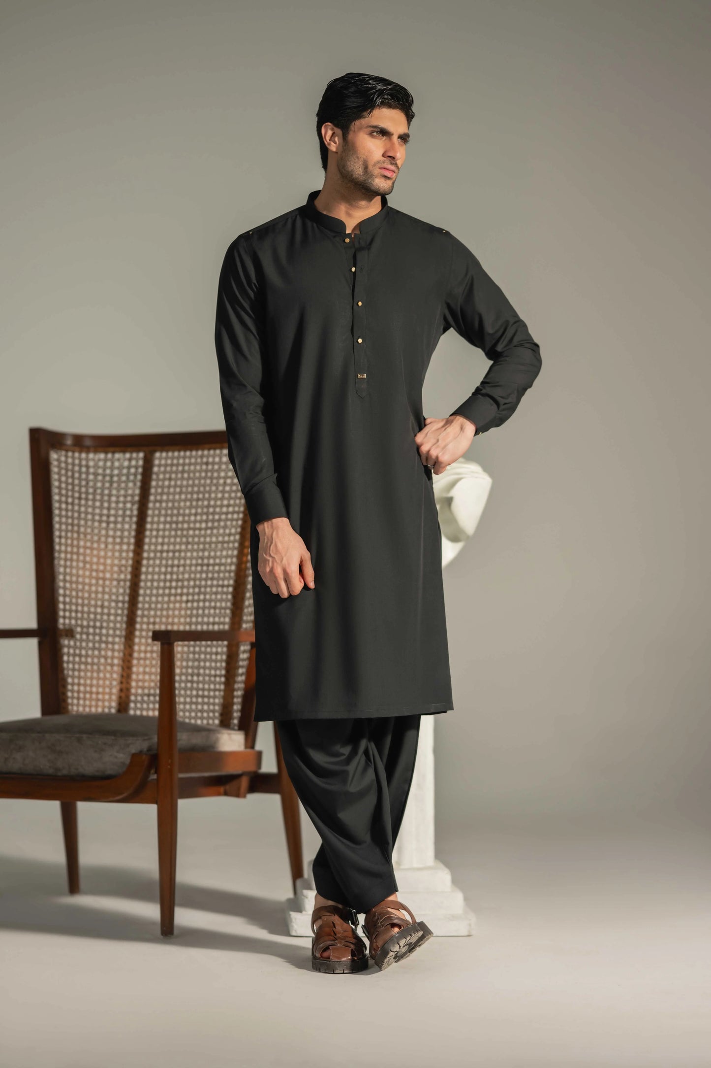 Rare Ebony Black Kameez Shalwar