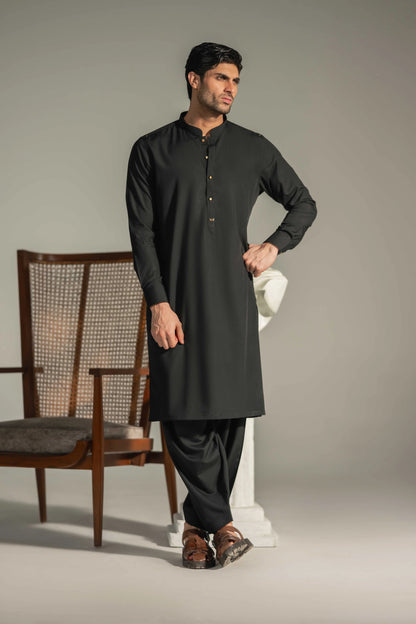 Rare Ebony Black Kameez Shalwar
