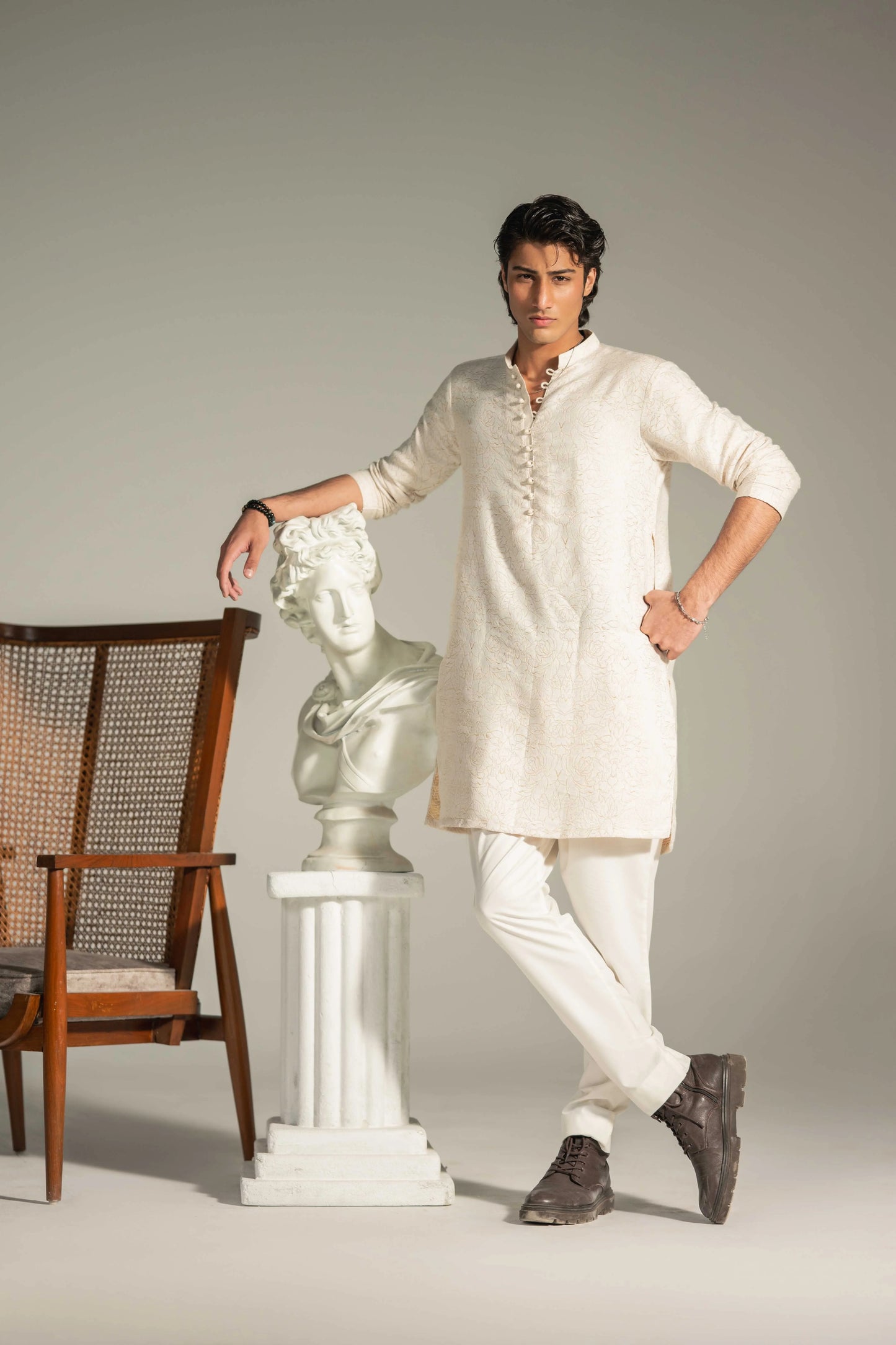 Rare Alabaster Kurta With Pajama