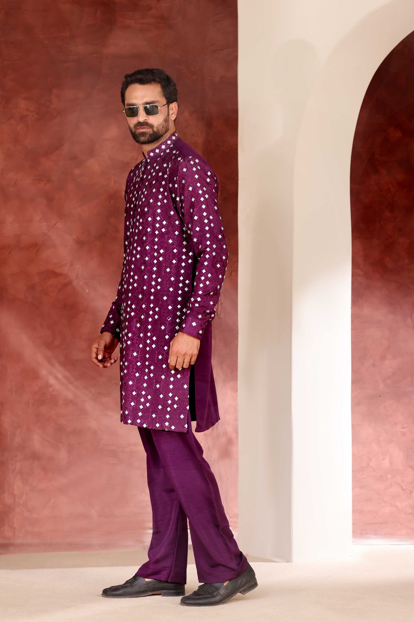 Foil Work Chikankari Kurta