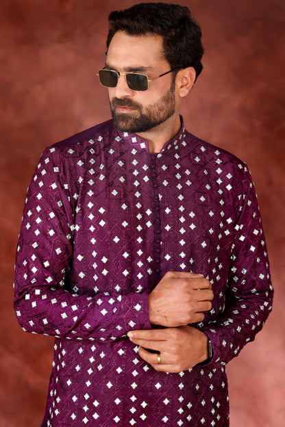 Foil Work Chikankari Kurta