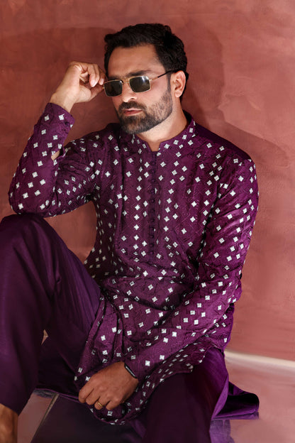 Foil Work Chikankari Kurta