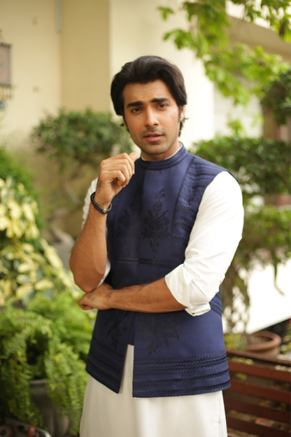 Embroidered Waist Coat For Men