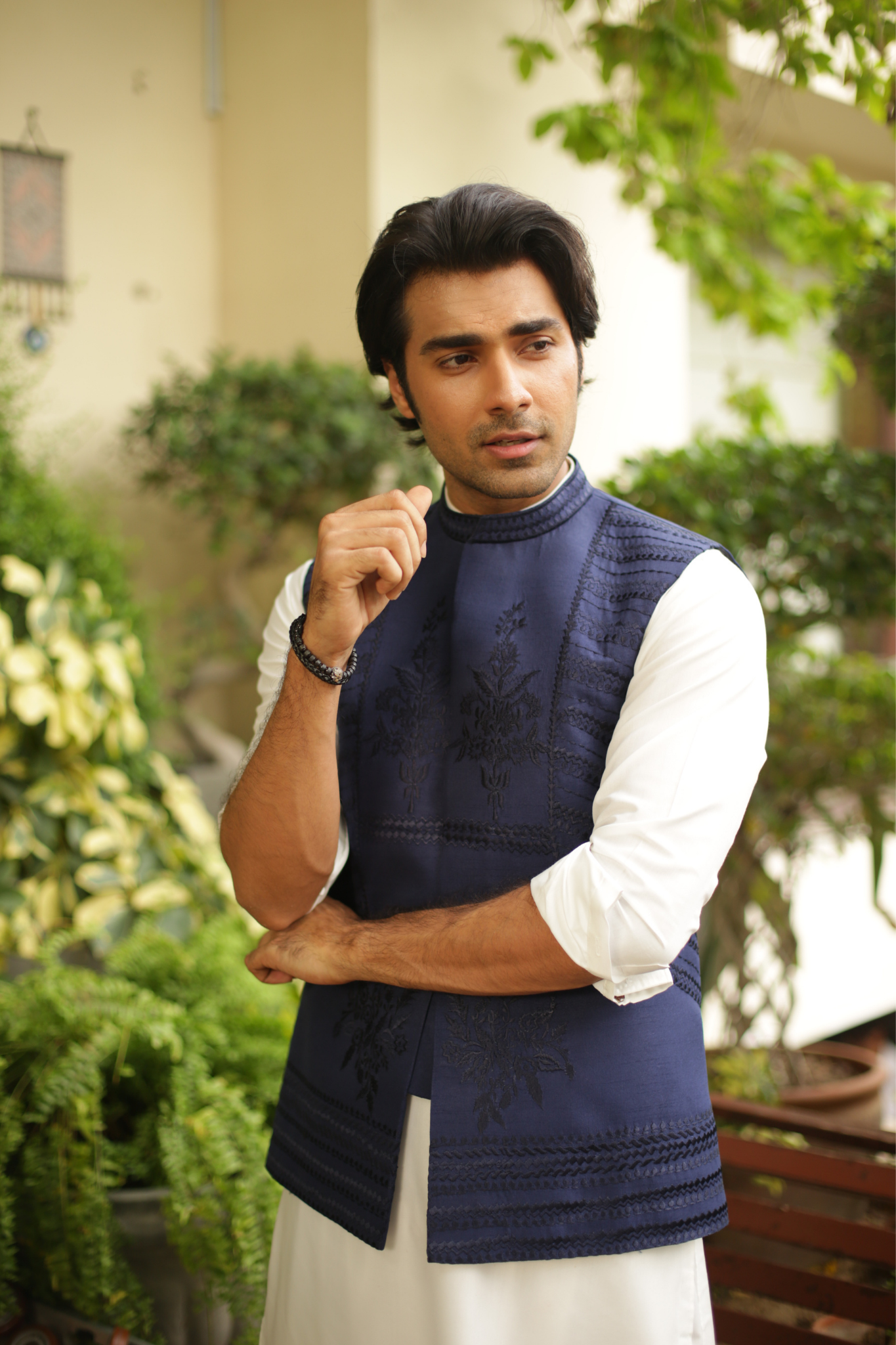 Embroidered Waist Coat For Men