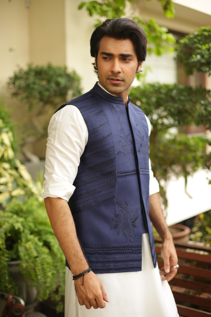 Embroidered Waist Coat For Men