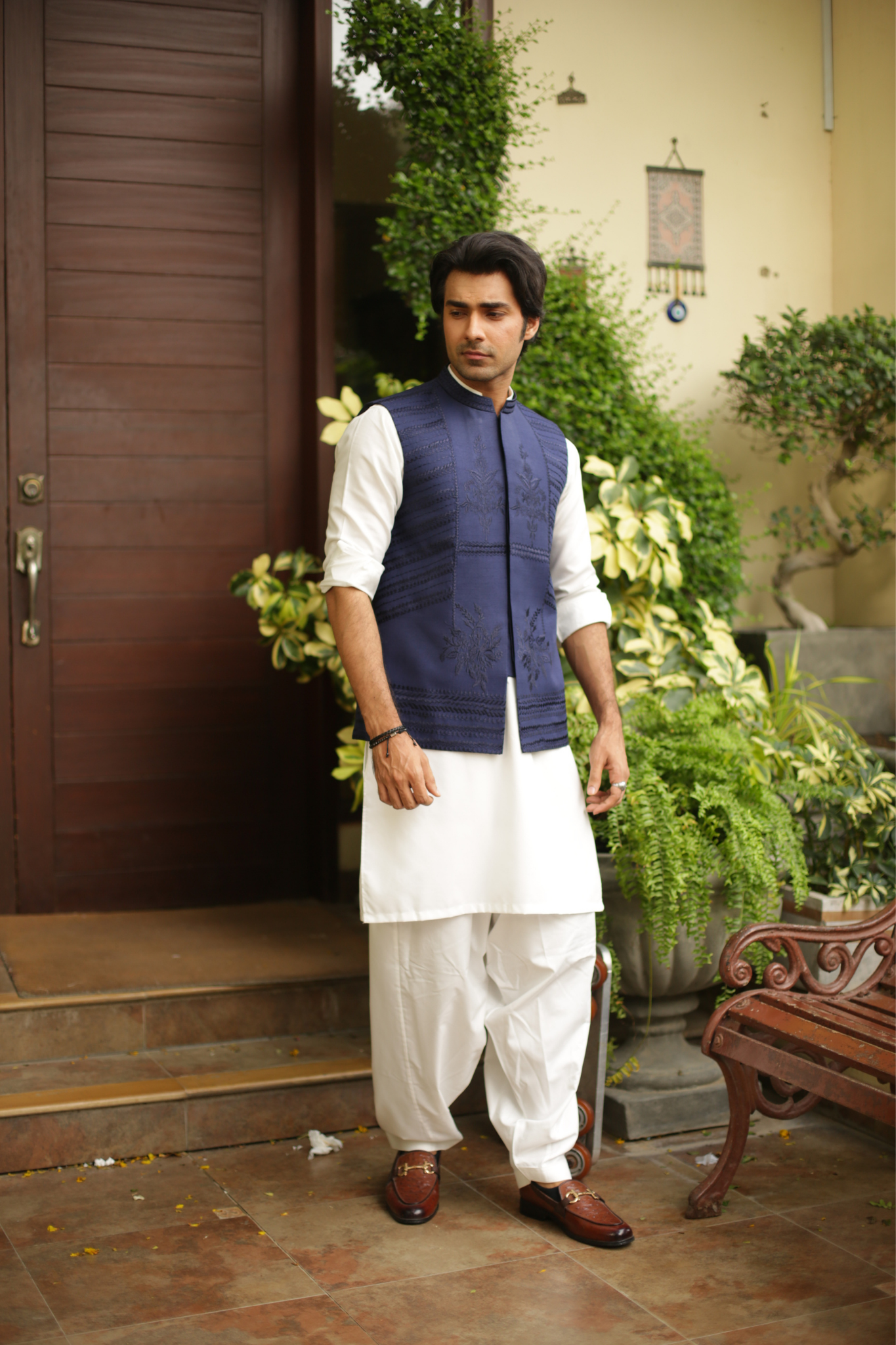 Embroidered Waist Coat For Men