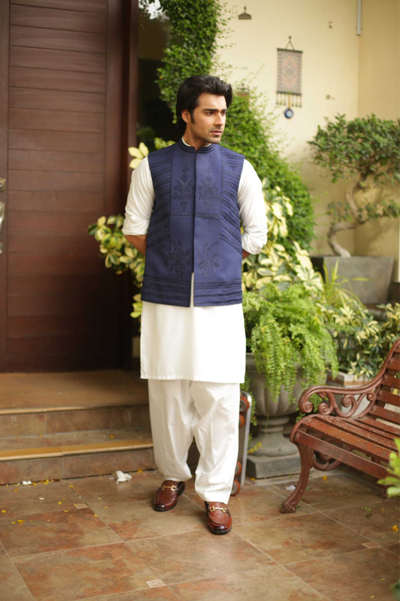 Embroidered Waist Coat For Men