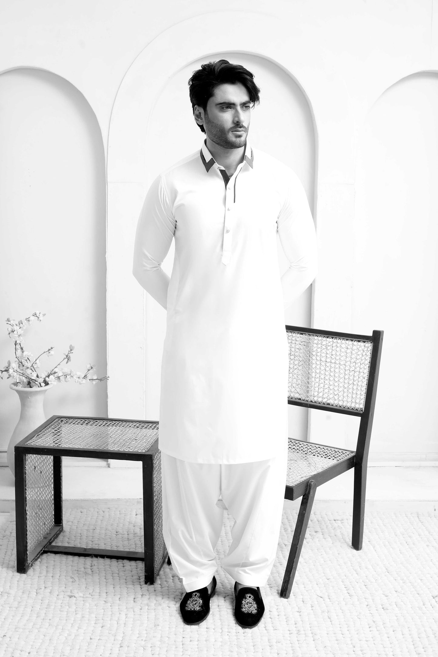 White Shining Shalwar Kameez
