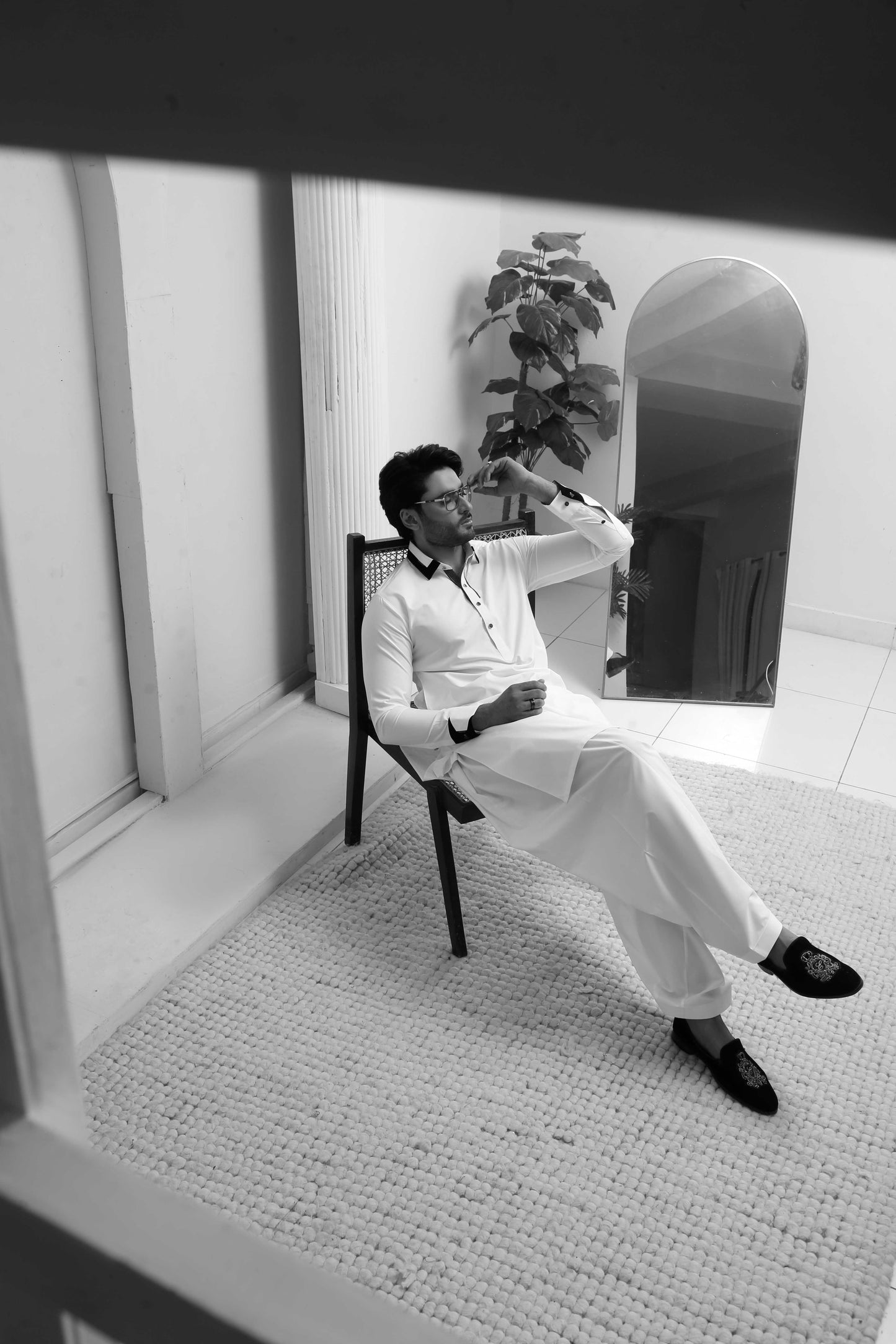 White Shining Shalwar Kameez