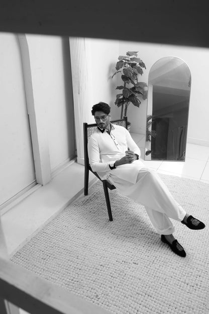 White Shining Shalwar Kameez