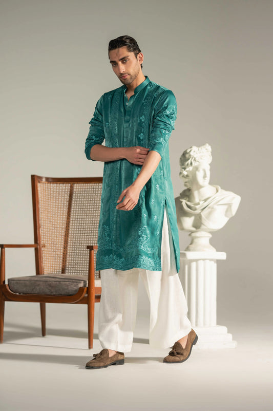 Beryl Emb Kurta With Farshi Shalwar