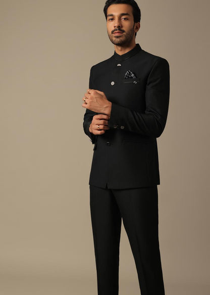 MC 133 Black Prince Coat - Mashal Couture