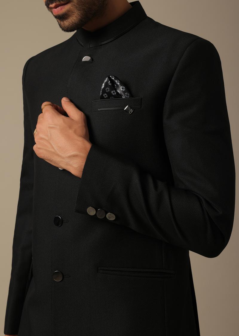 MC 133 Black Prince Coat - Mashal Couture