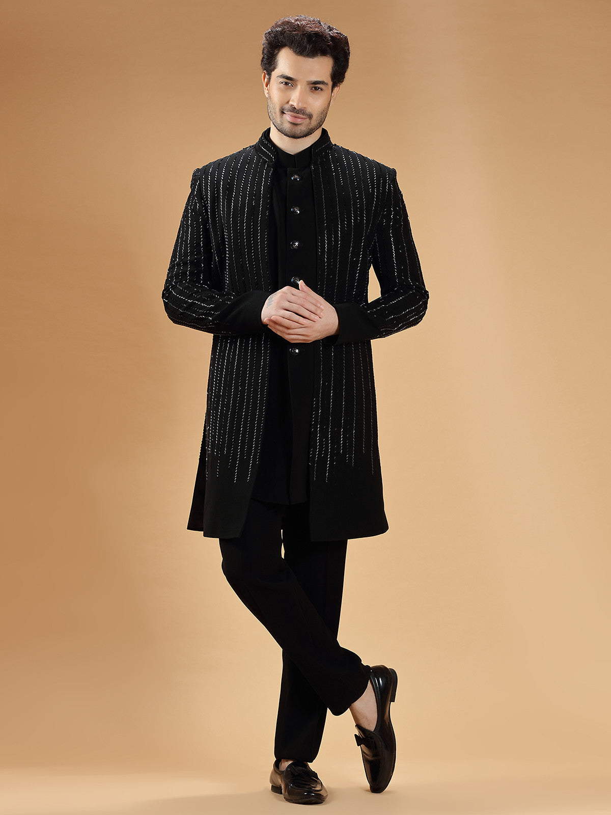 MC 542 Black Sherwani