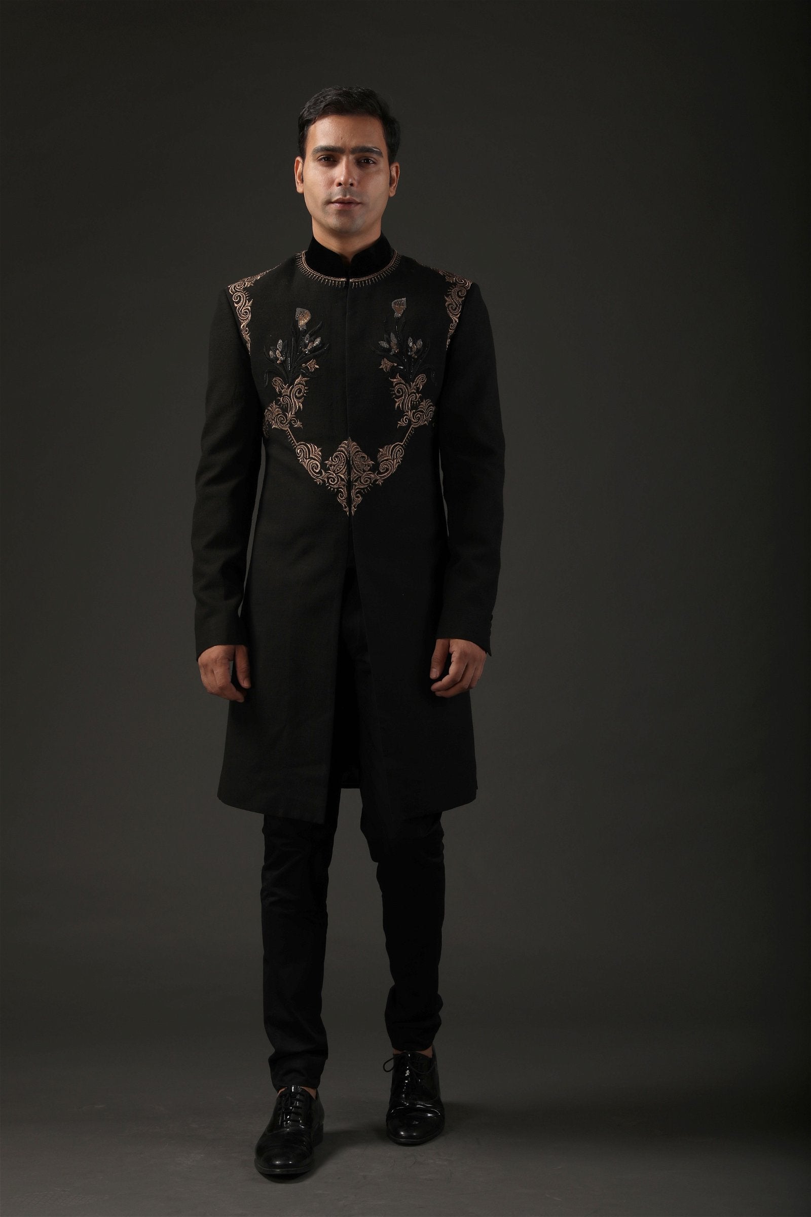 mens black sherwani wedding