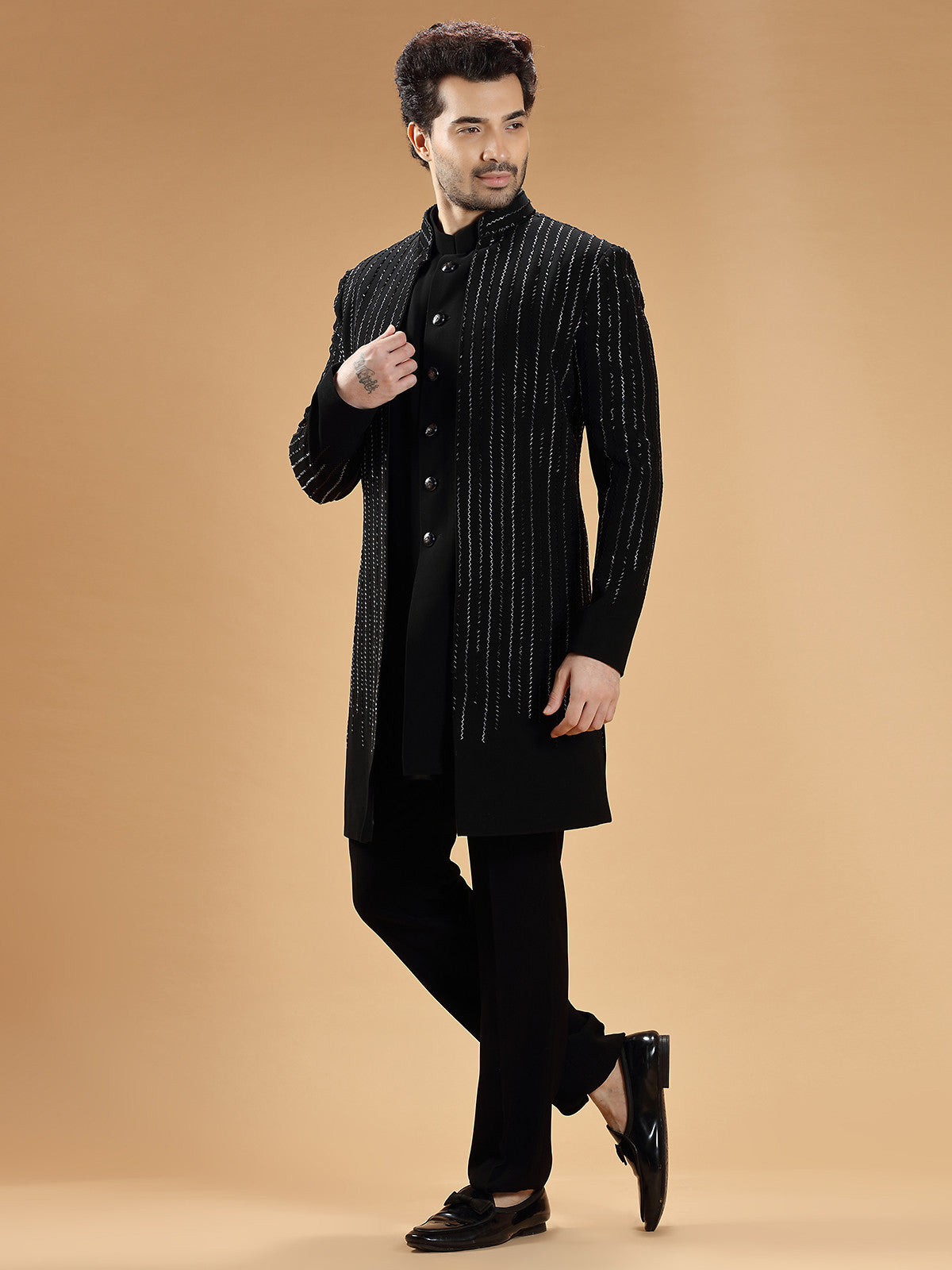 MC 542 Black Sherwani