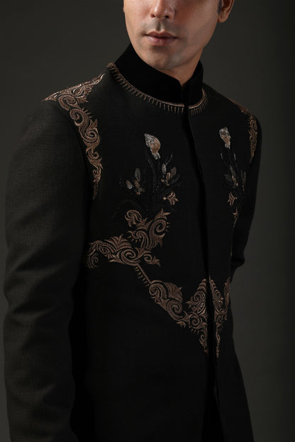 black sherwani for wedding