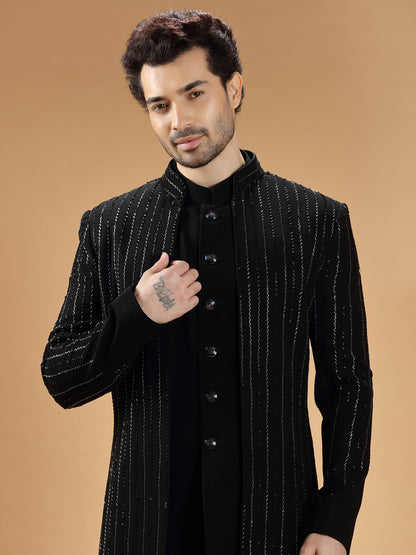 MC 542 Black Sherwani