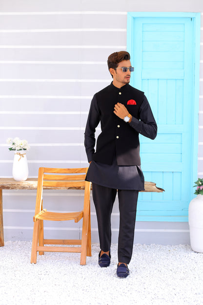 Black waistcoats for mEN wedding