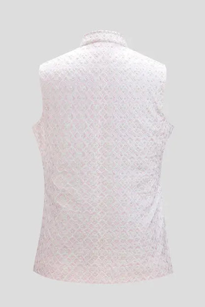 MC 107 Ivory White Waistcoat For Men - Mashal Couture