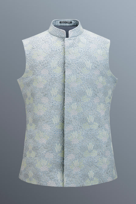 MC 101 White Waistcoat For Men - Mashal Couture