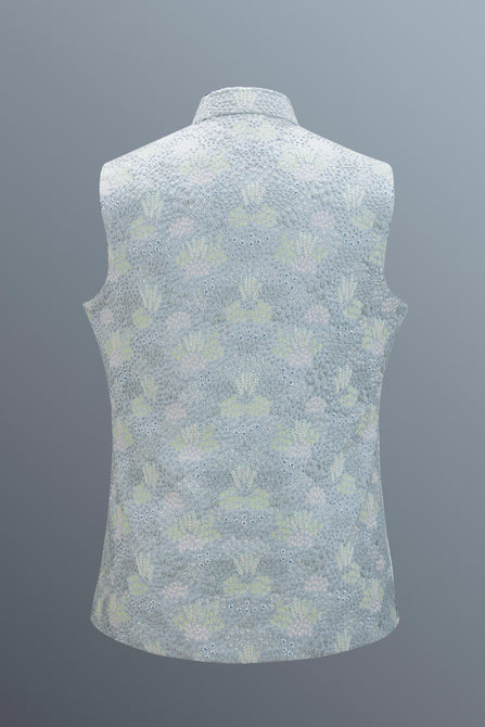 MC 101 White Waistcoat For Men - Mashal Couture