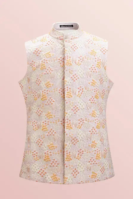 MC 102 White Waistcoat Designs - Mashal Couture