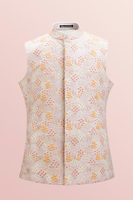 MC 102 White Waistcoat Designs - Mashal Couture