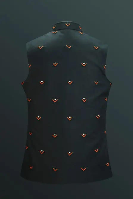 MC 99 Green Nautica Waistcoat For Men - Mashal Couture