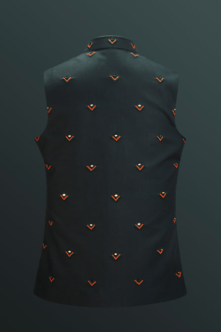MC 99 Green Nautica Waistcoat For Men - Mashal Couture