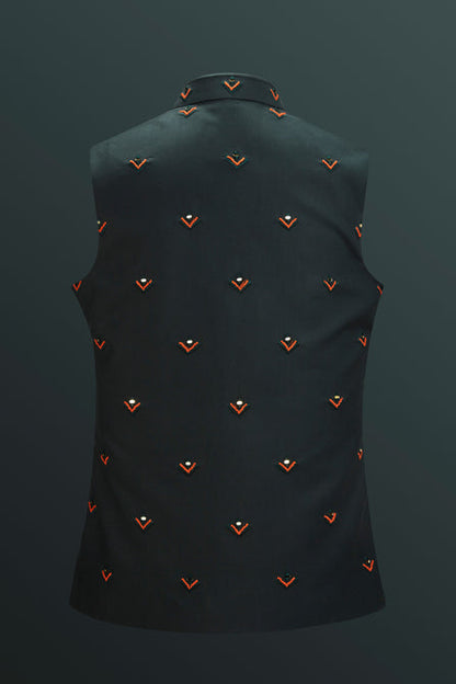 MC 99 Green Nautica Waistcoat For Men - Mashal Couture