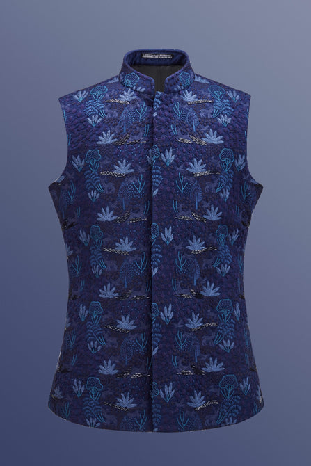 Men's MC 100 Enzo Waistcoat in Blue - Stylish Apparel