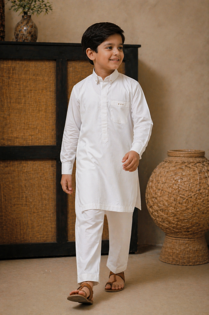 White Kurta Pajama For Boy