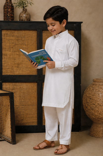 White Kurta Pajama For Boy