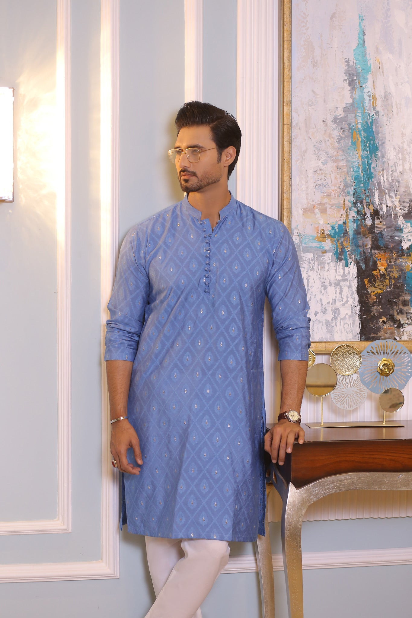 CK 15 Chikankari Kurta For Men - Mashal Couture