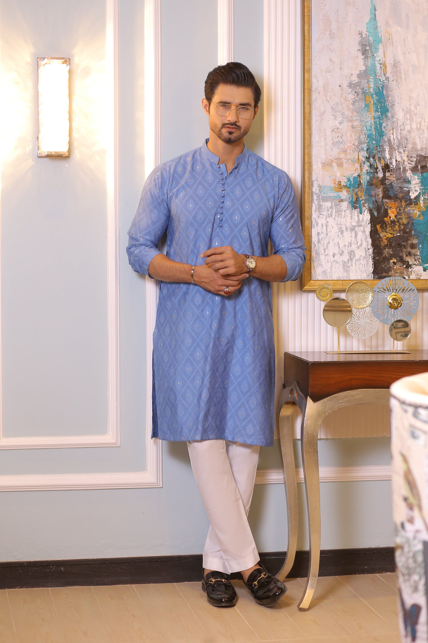 CK 15 Chikankari Kurta For Men - Mashal Couture
