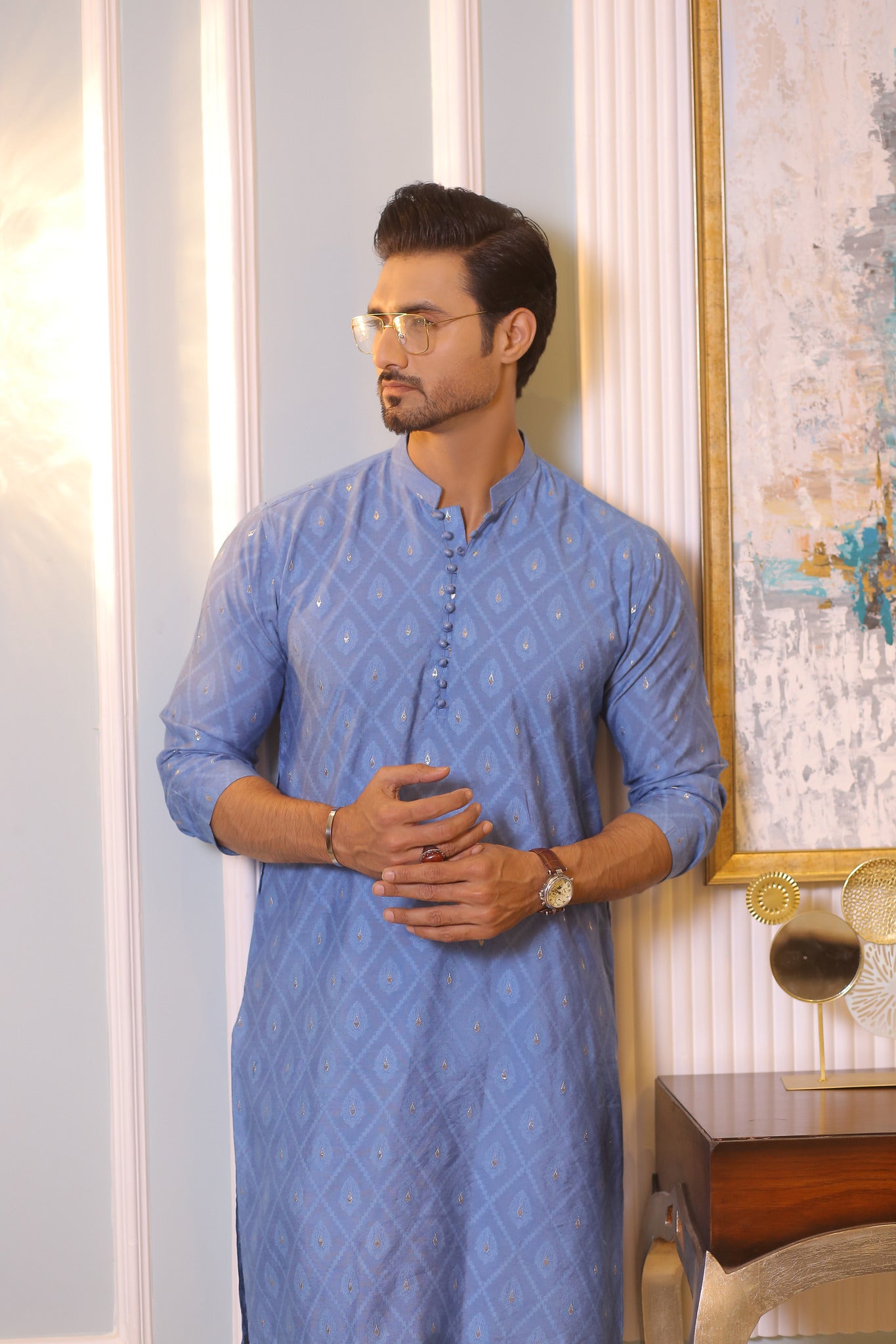 CK 15 Chikankari Kurta For Men - Mashal Couture