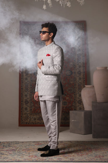 Grey Sequance Prince Coat