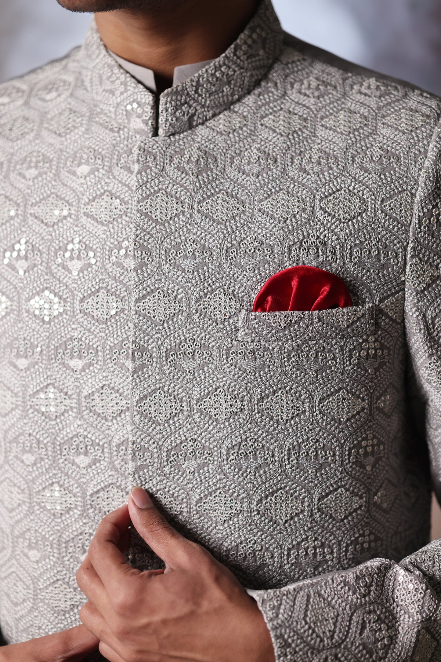 Grey Sequance Prince Coat