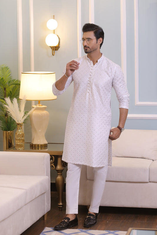 CK 14 Chikankari Kurta For Men - Mashal Couture