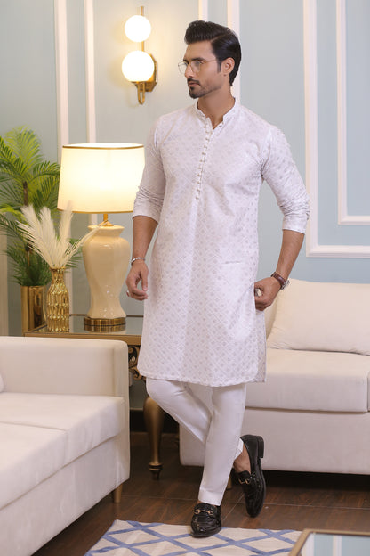 CK 14 Chikankari Kurta For Men - Mashal Couture