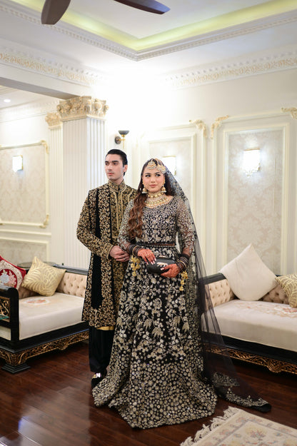 Ceremony Black Full Hand Work Kurta