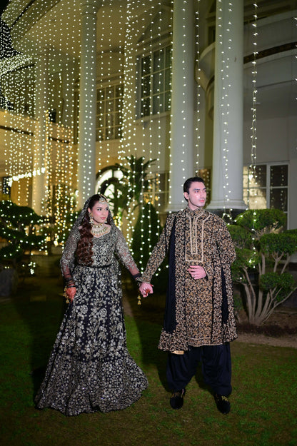 Ceremony Black Full Hand Work Kurta