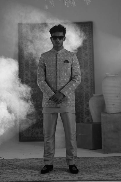 Grey Sequance Prince Coat