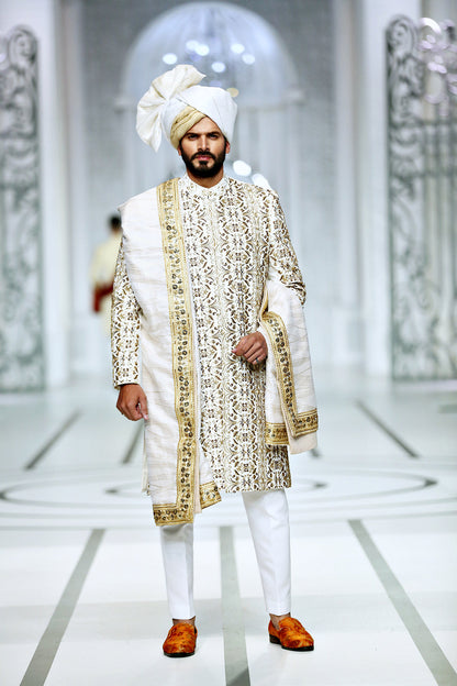 MC 602 Groom Wedding Sherwani - Mashal Couture