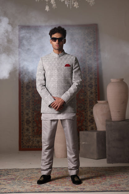 Grey Sequance Prince Coat